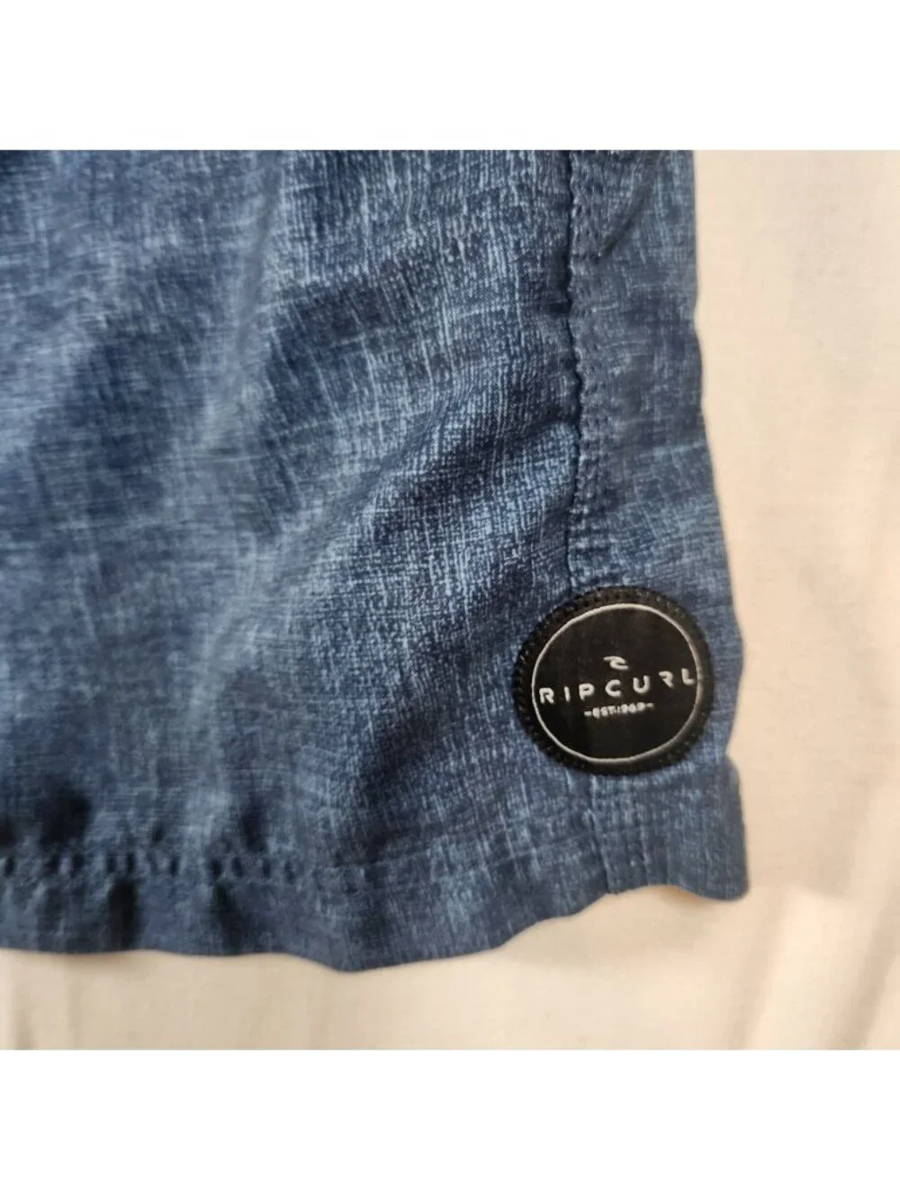 Rip Curl Mens Blue Heathered Board Shorts Cargo Pocket Swim Trunks Size 34